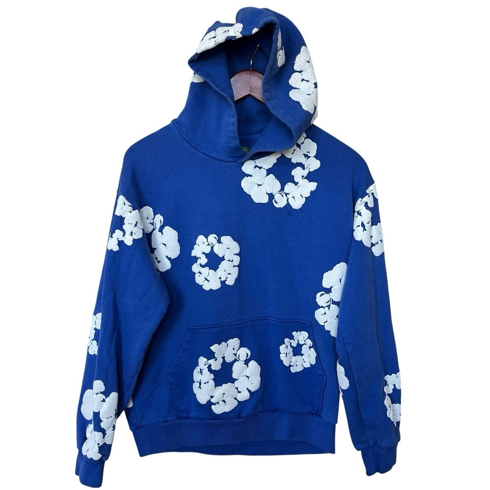 Denim Tears African Diaspora Hoodie Men's M Blue Graphic Fleece Pullover